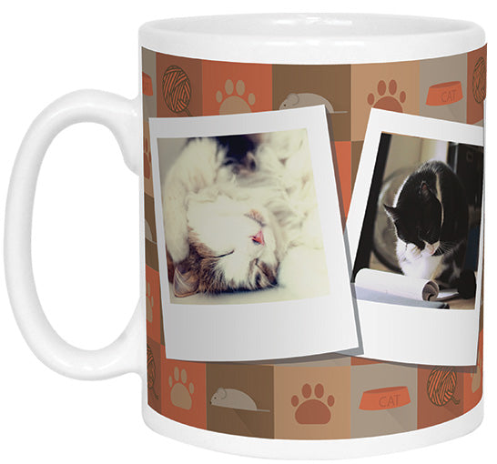 Cat Pattern Polaroid Photo Mug