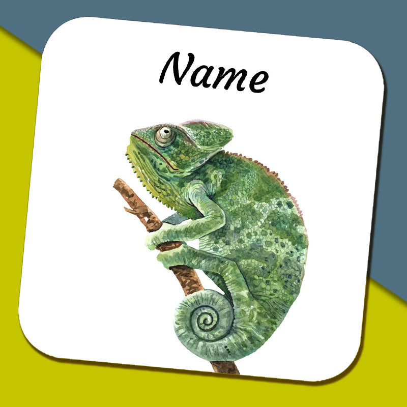 Chameleon Name Coaster