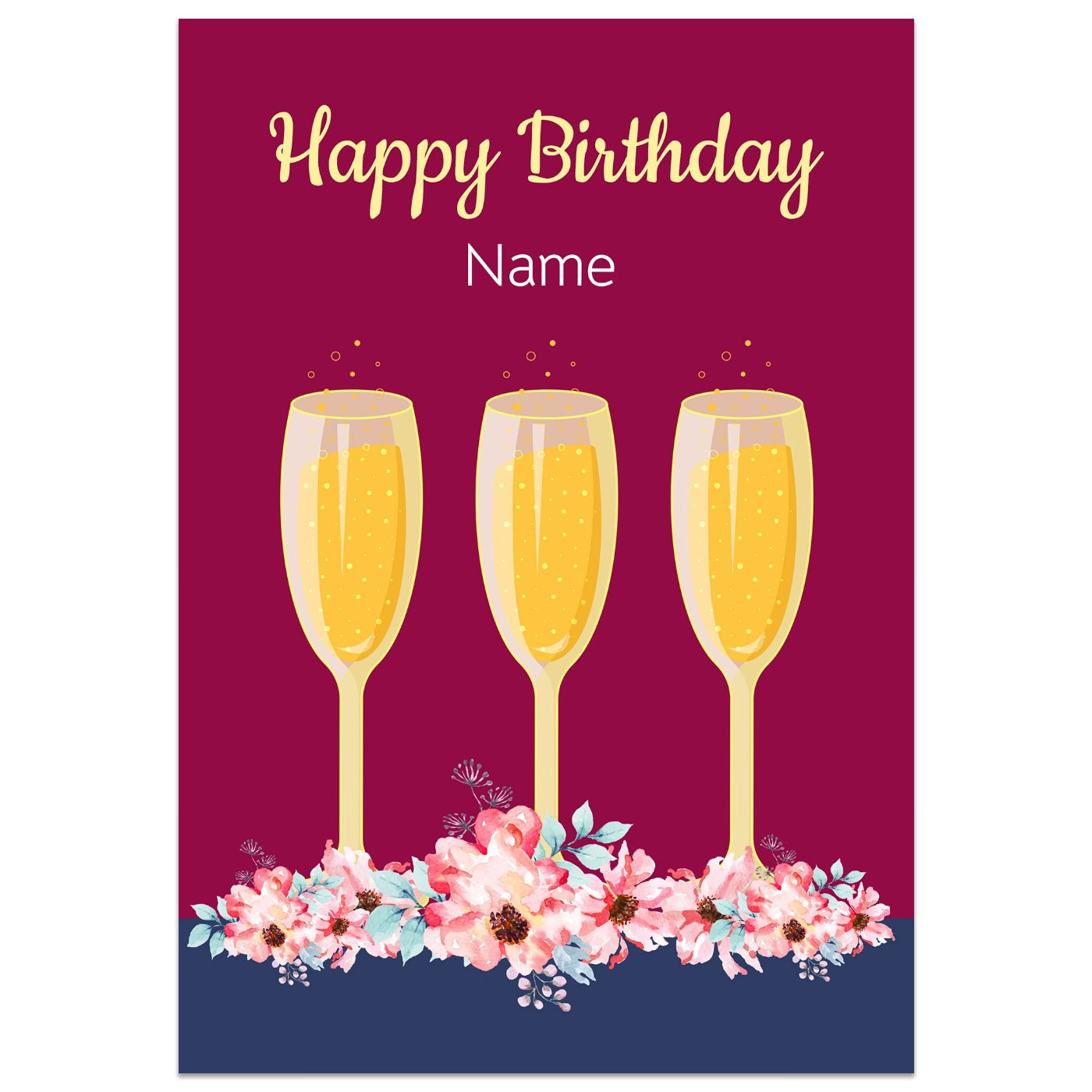 Champagne Glass Card