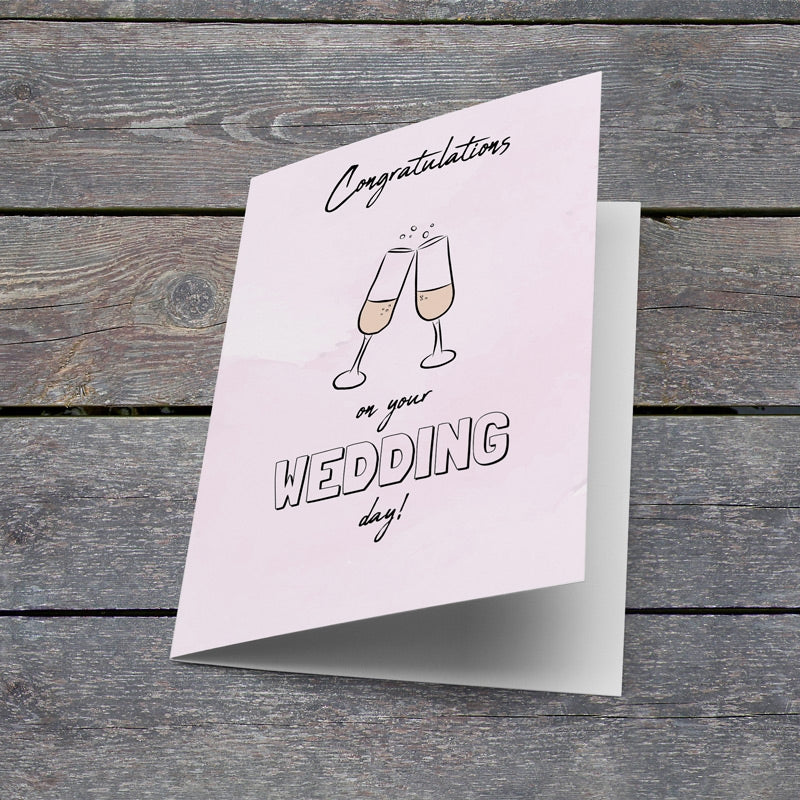 Champagne Wedding Day Card