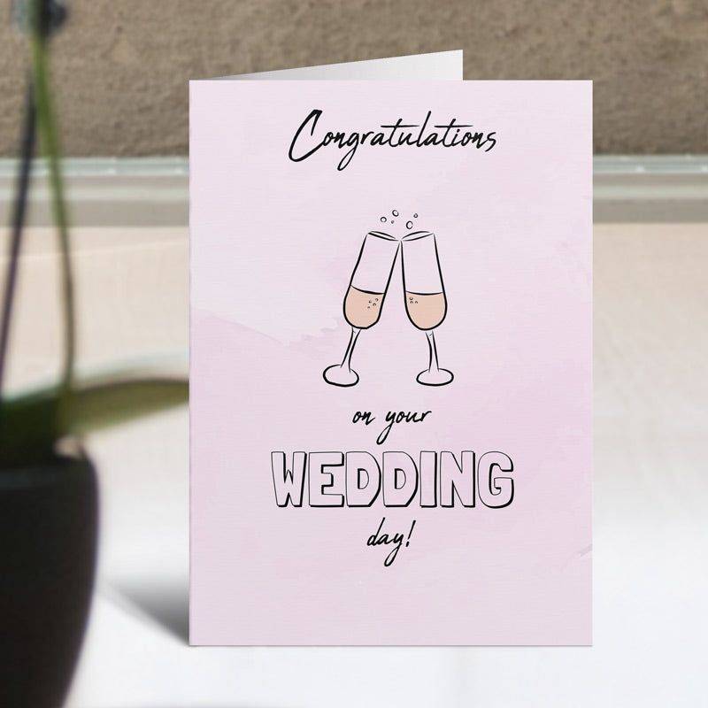 Champagne Wedding Day Card