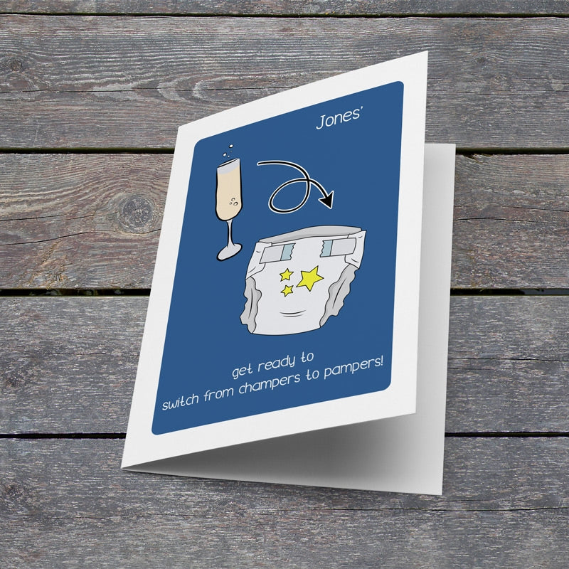 Champers To Pampers Card