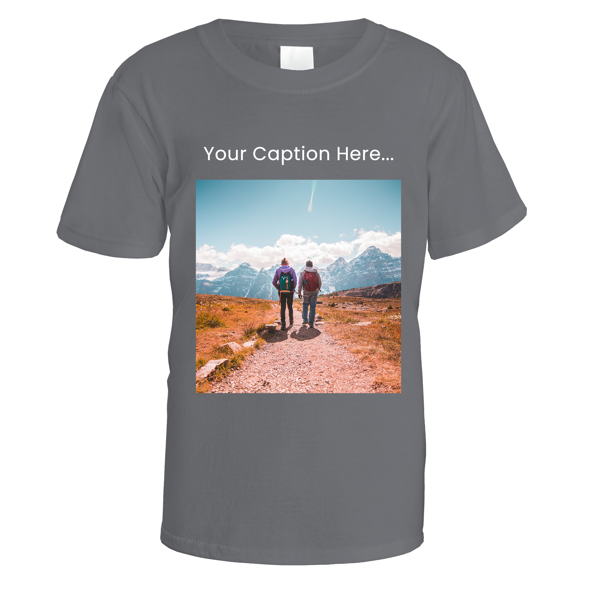 Personalised Photo and Top Caption T-Shirt