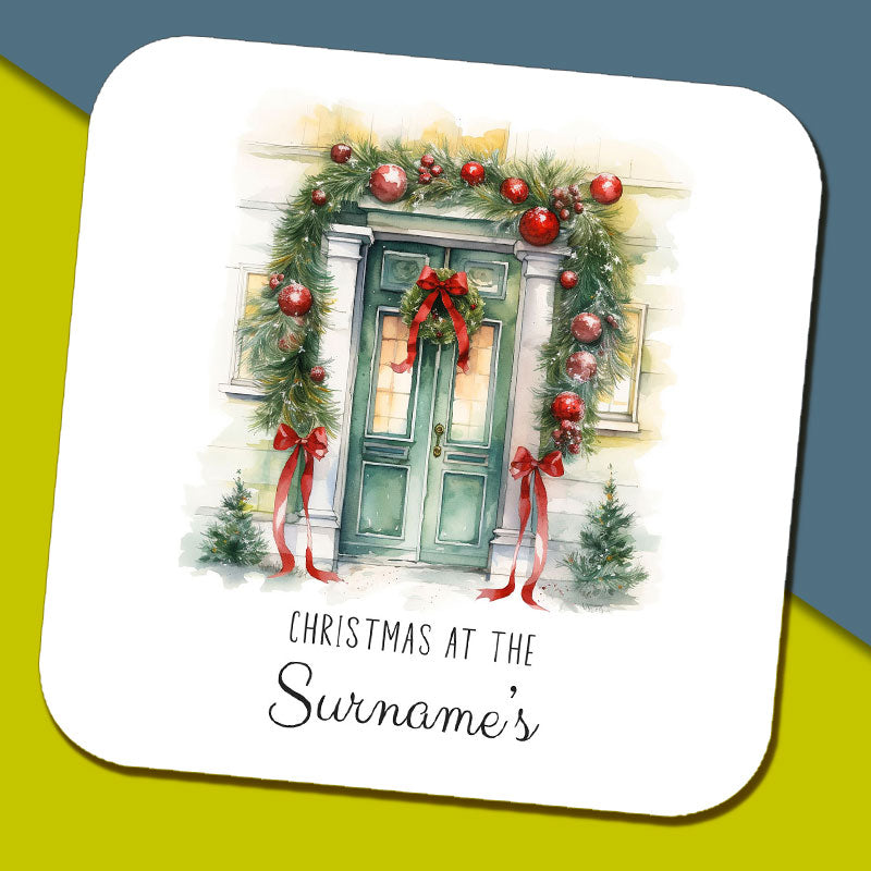 Christmas at the Surname's Coaster