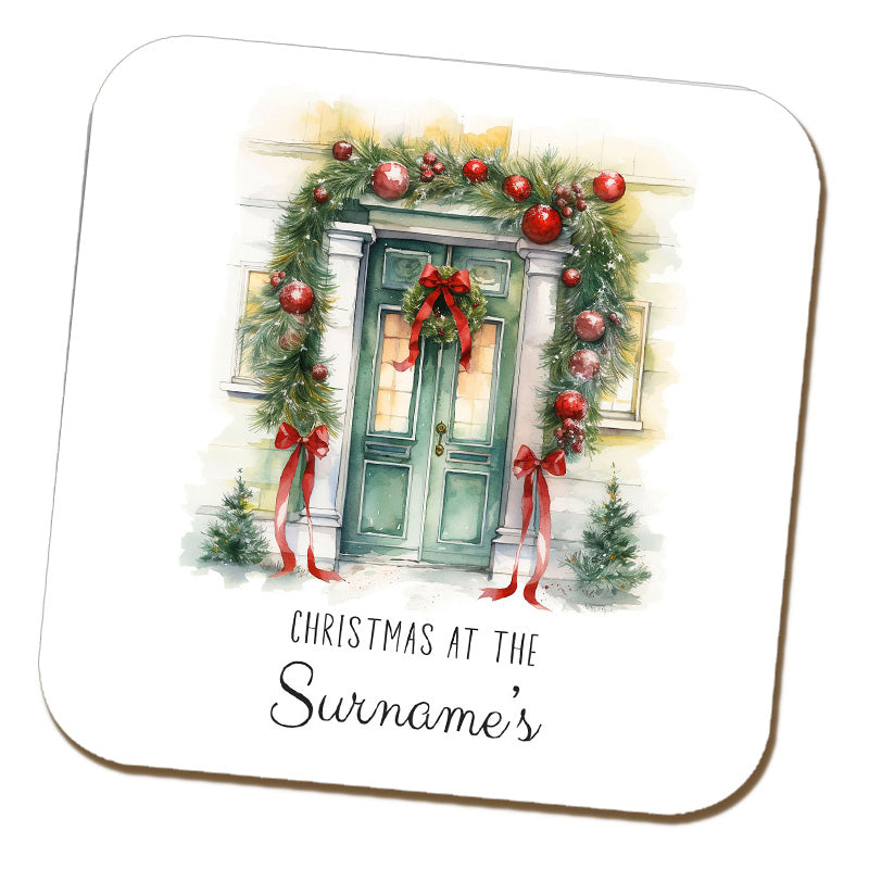 Christmas at the Surname's Coaster