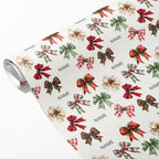 Christmas Bows Name Wrapping Paper