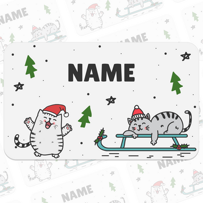 Christmas Cat Name Stickers