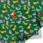 Christmas Dinosaurs Name Wrapping Paper