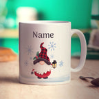 Christmas Gnome Name and Photo Mug - Standard 330ml (11oz) / White