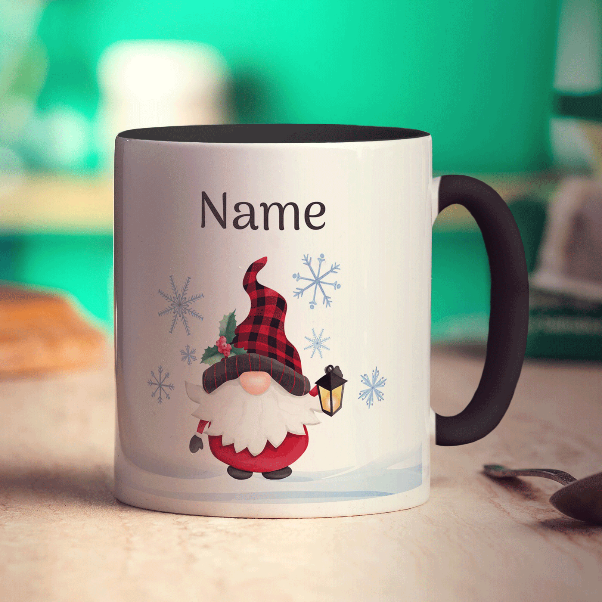 Christmas Gnome Name and Photo Mug