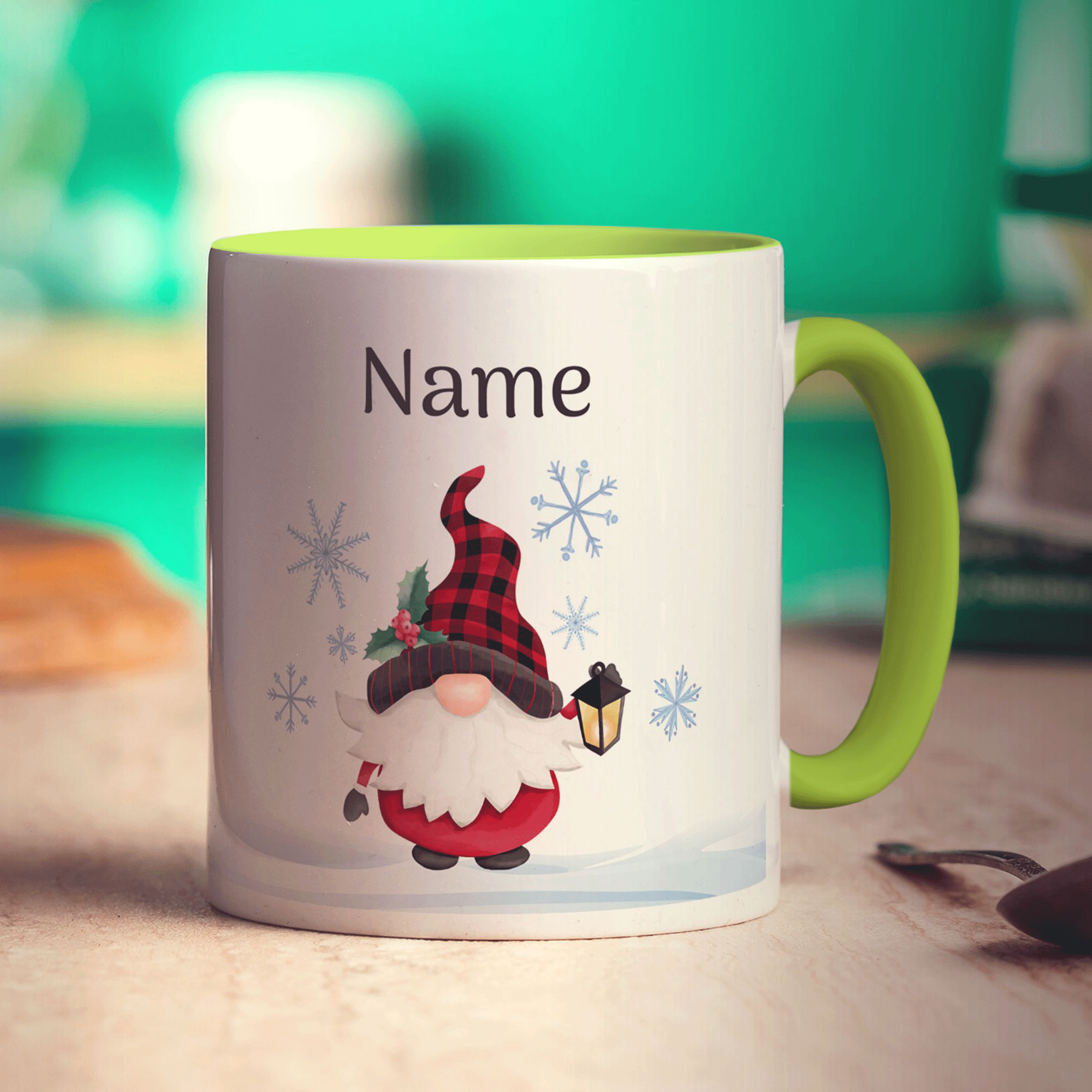 Christmas Gnome Name and Photo Mug