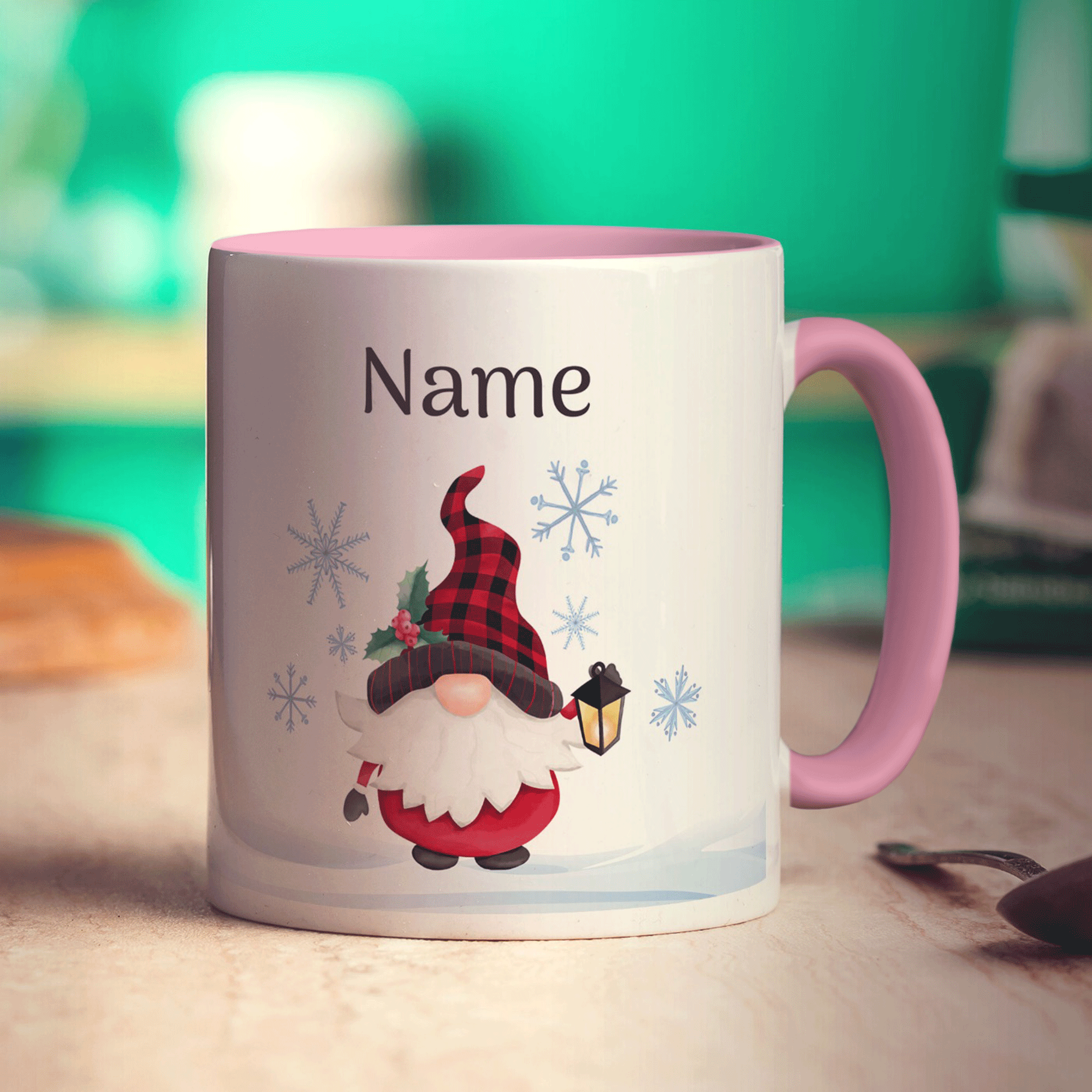 Christmas Gnome Name and Photo Mug
