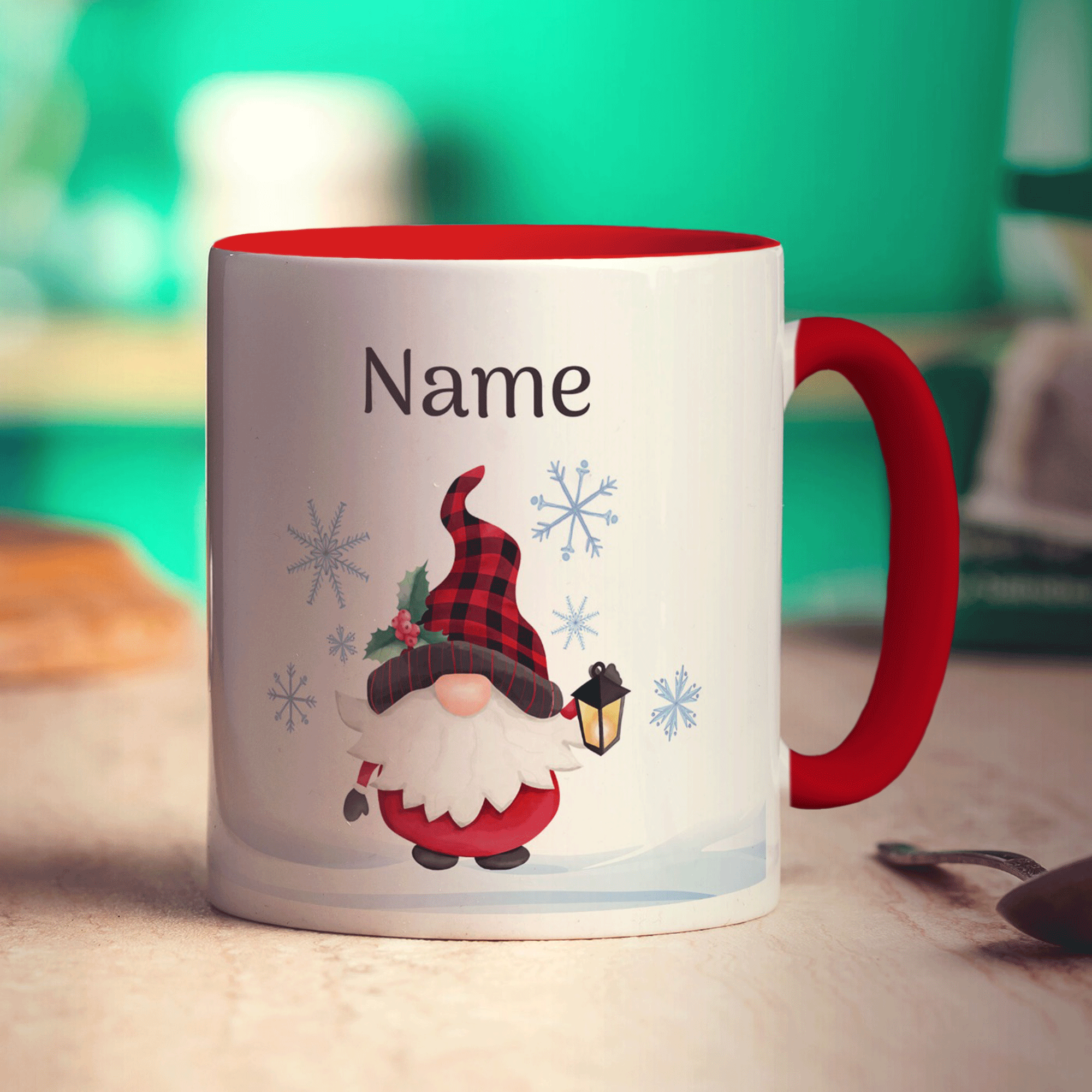 Christmas Gnome Name and Photo Mug