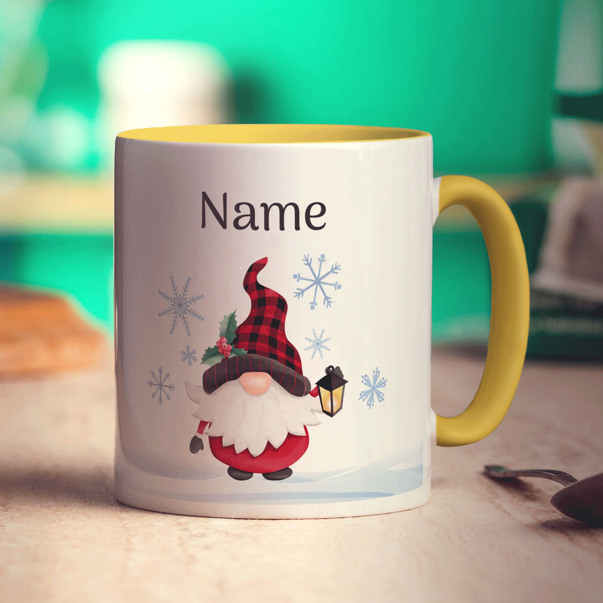 Christmas Gnome Name and Photo Mug