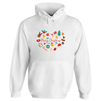 Christmas Icons Heart Hoodie - Small / Arctic White