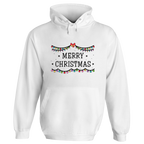 Merry Christmas Festive Lights Hoodie - X Large / Arctic White