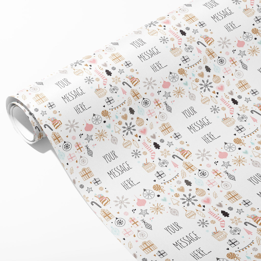Christmas Pattern Message Wrapping Paper