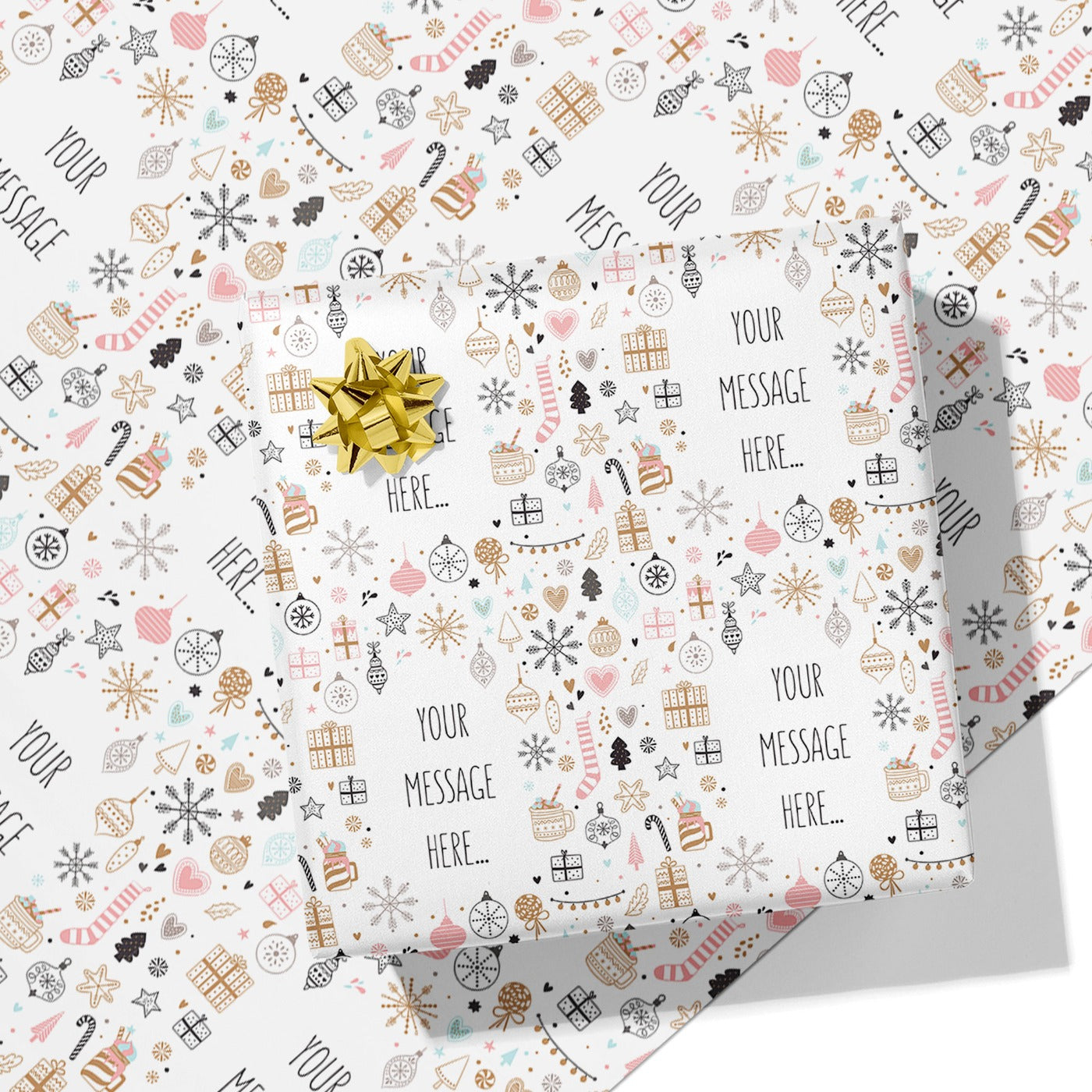 Christmas Pattern Message Wrapping Paper