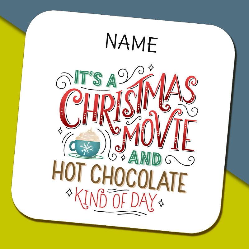 Christmas Movie Hot Chocolate Name Coaster