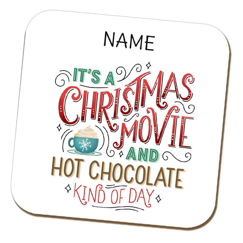 Christmas Movie Hot Chocolate Name Coaster