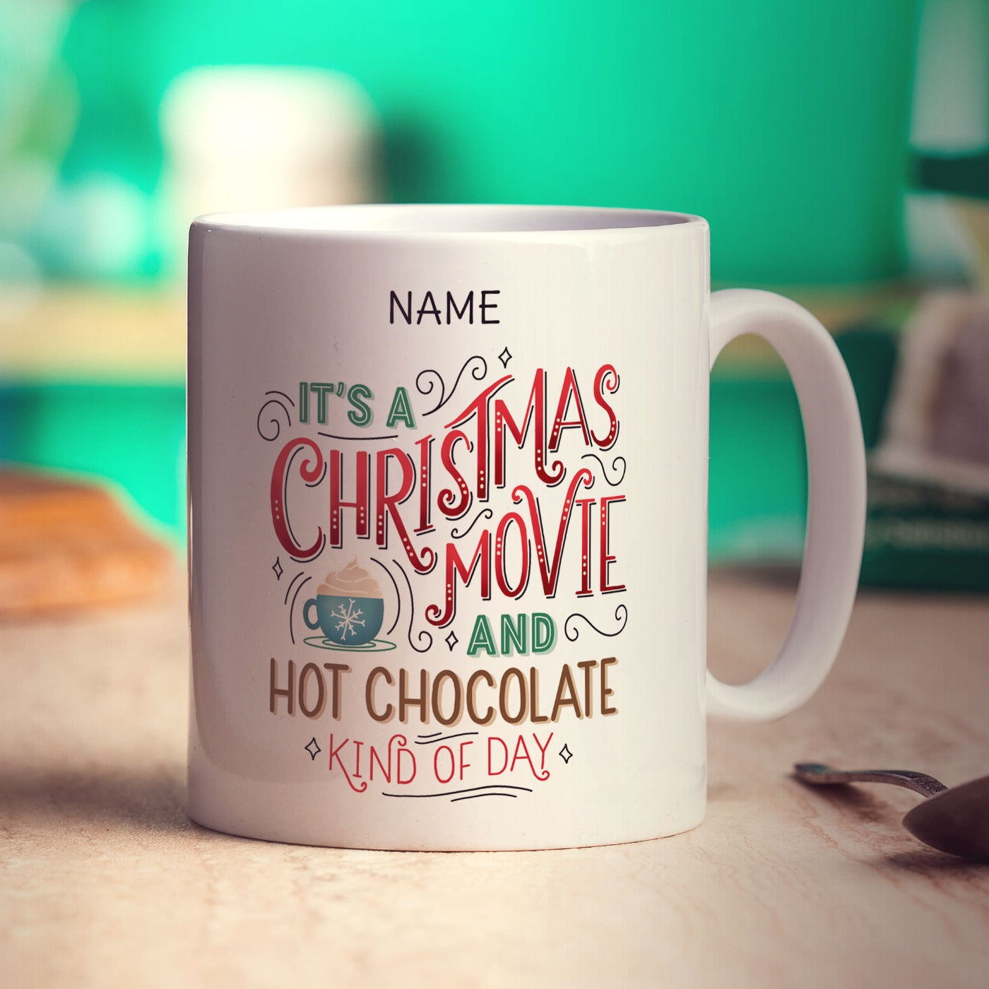Christmas Movie Hot Chocolate Name Mug