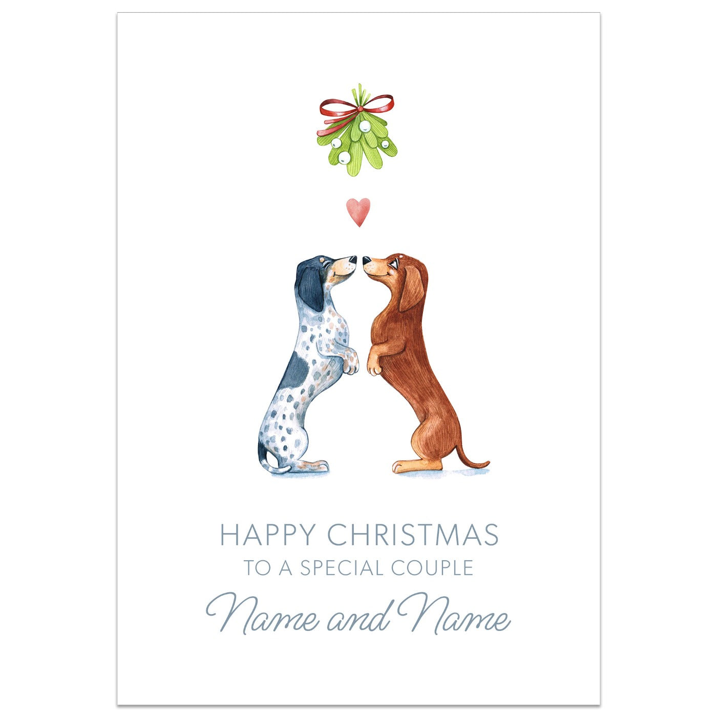 Puppy Mistletoe Special Couple Card