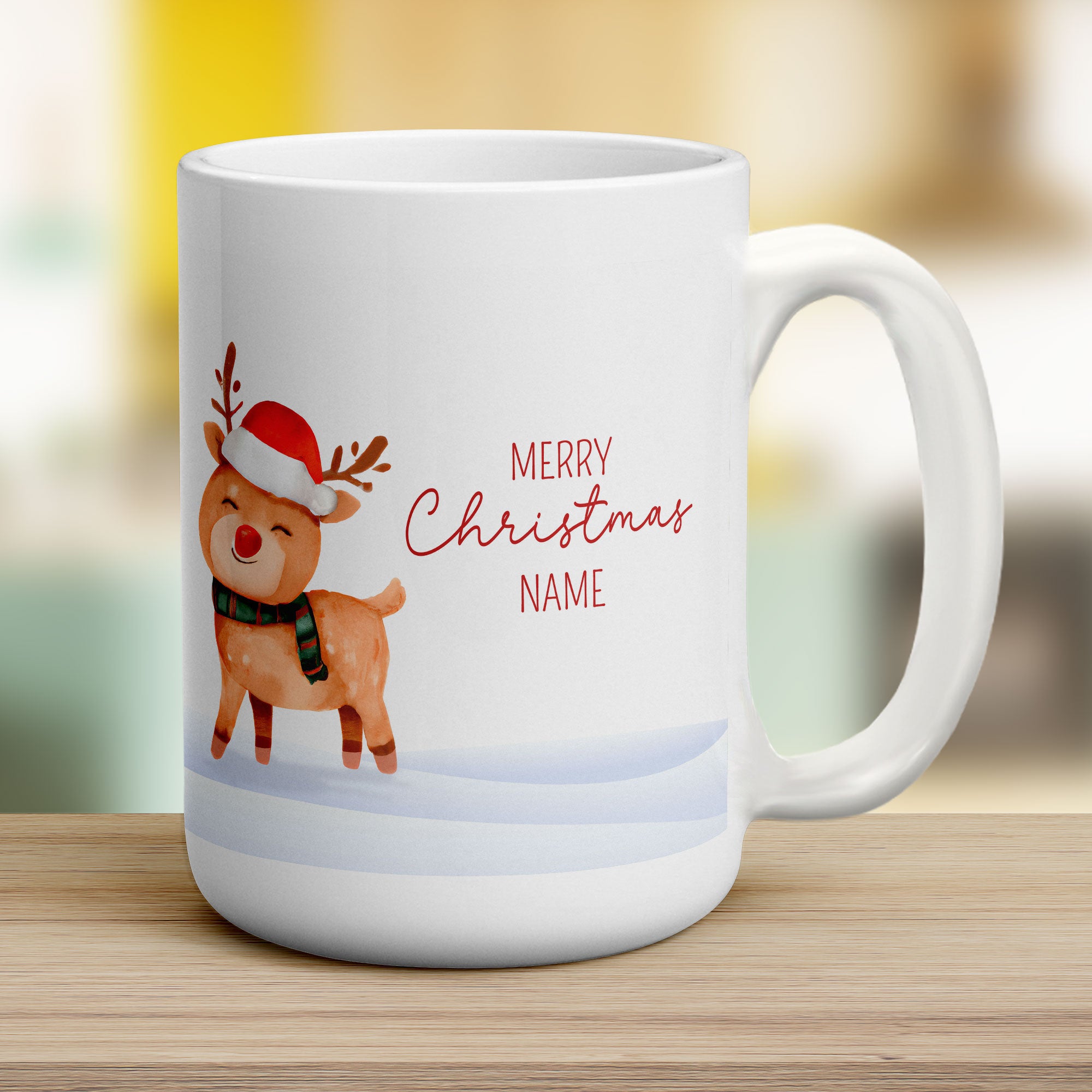 Christmas Reindeer Name Mug