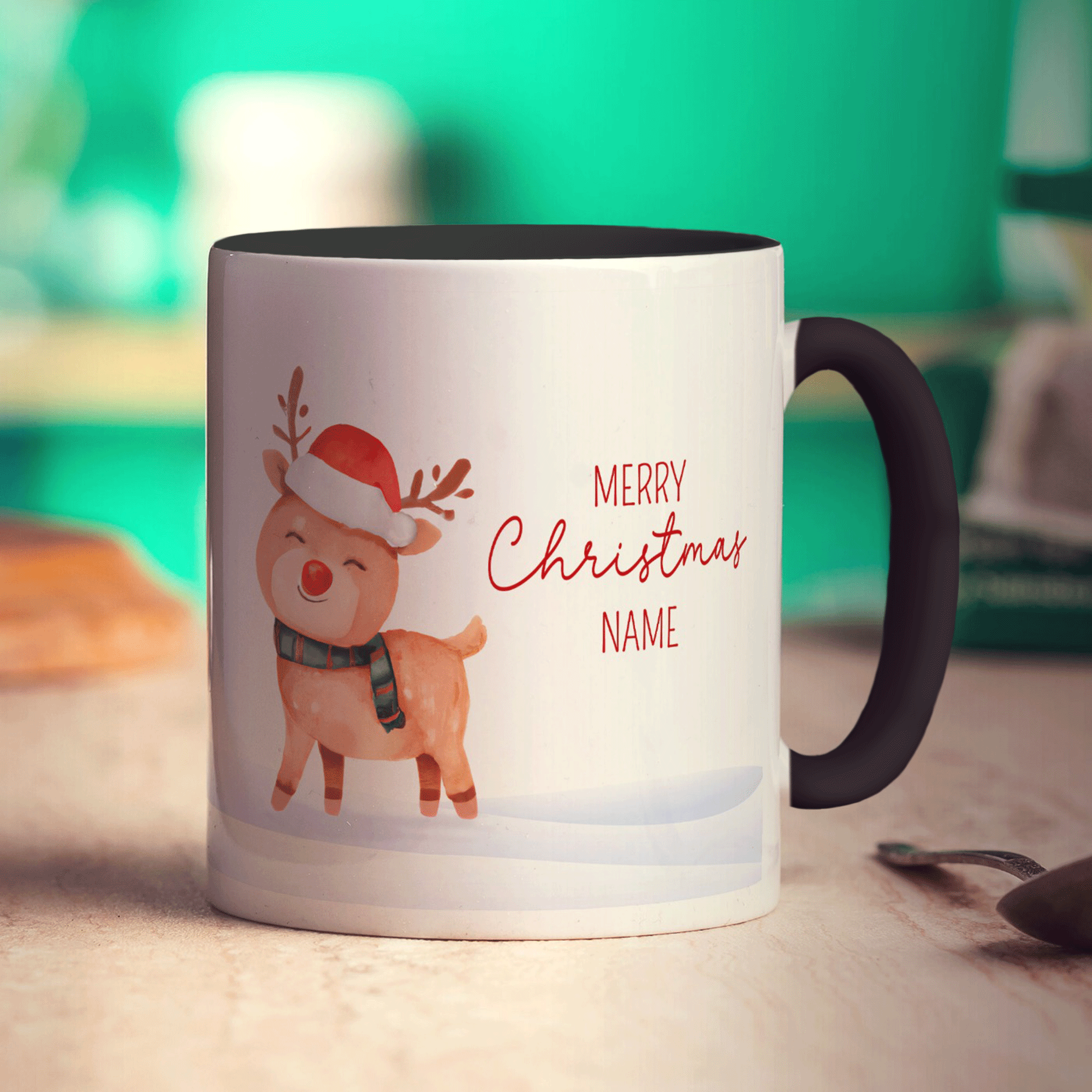 Christmas Reindeer Name Mug