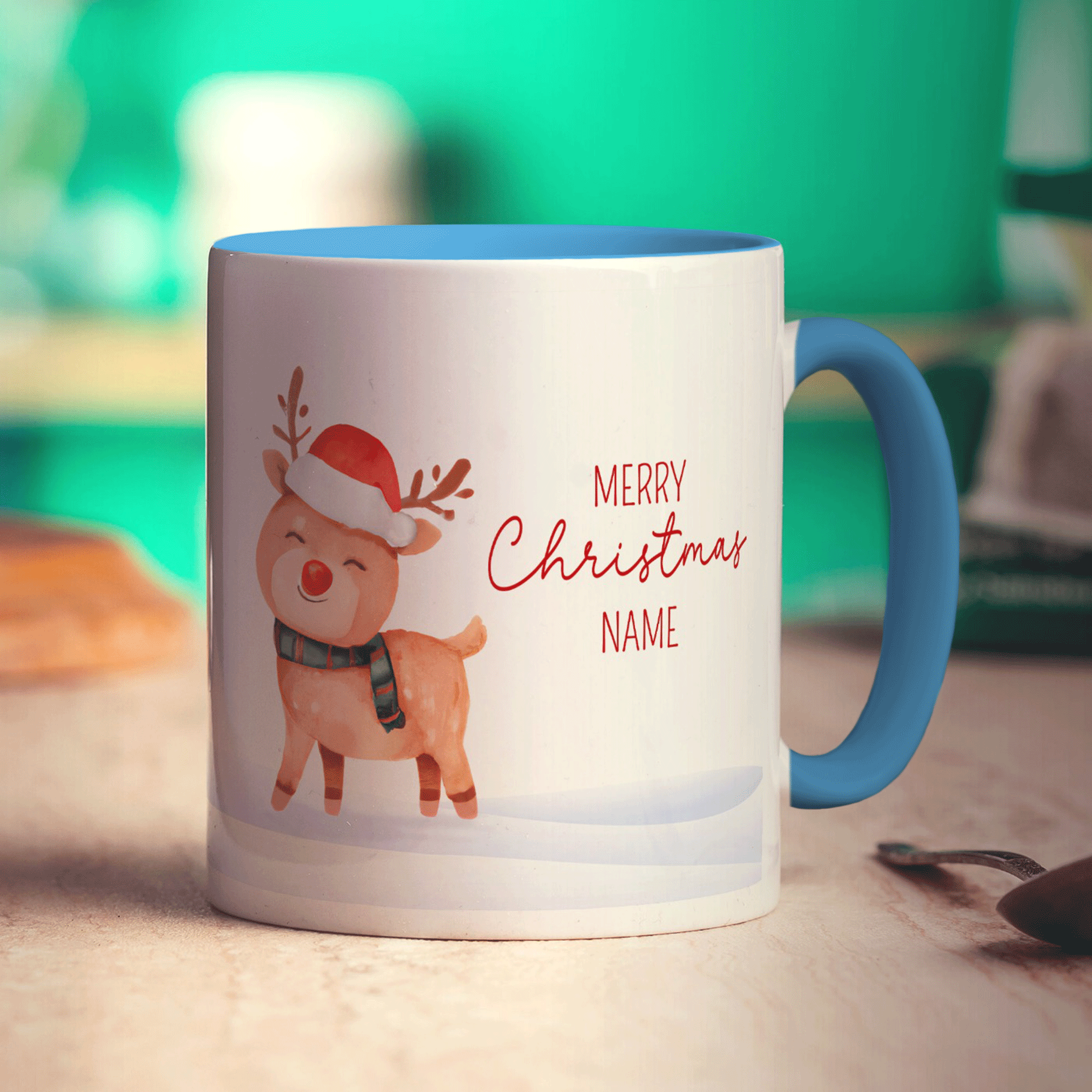 Christmas Reindeer Name Mug