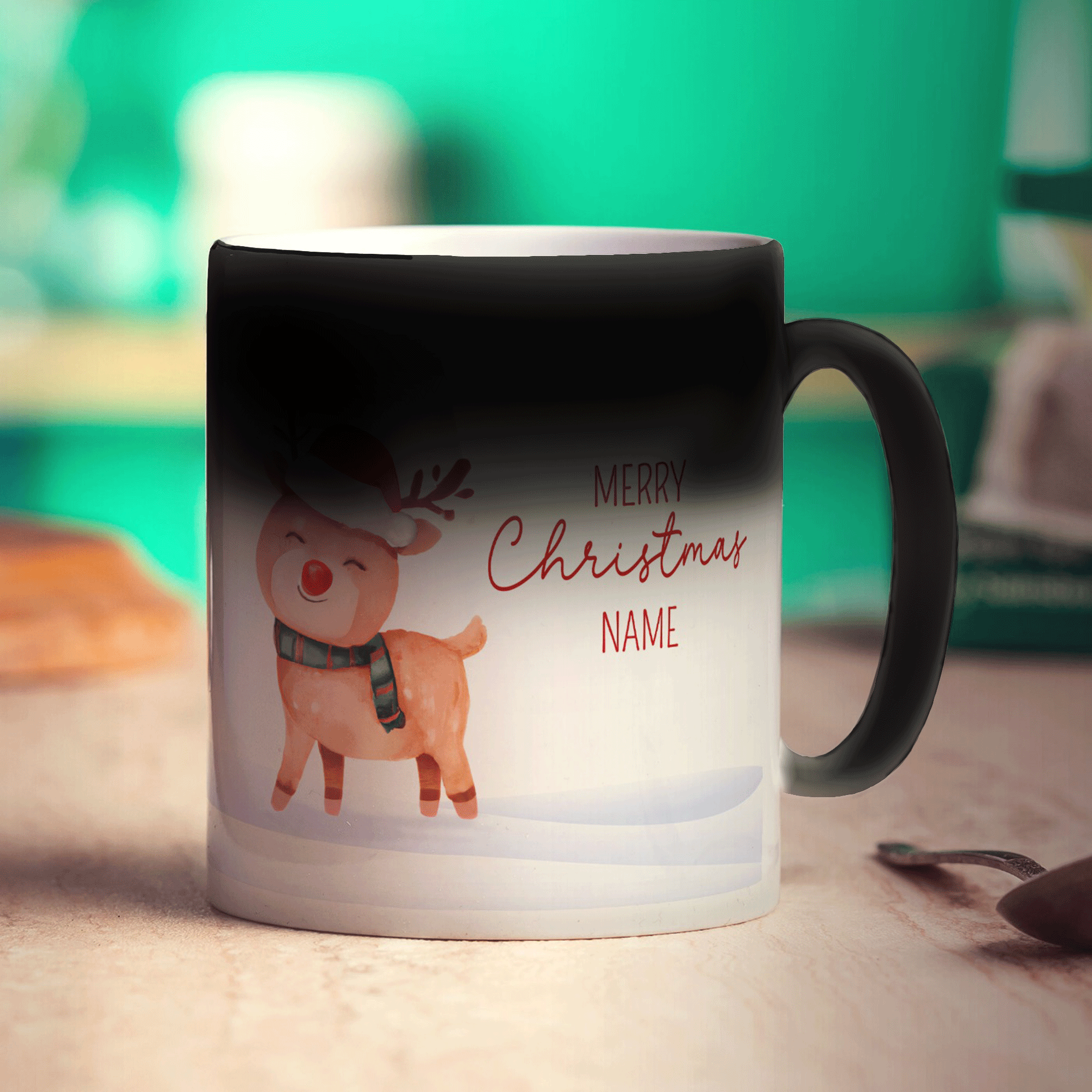 Christmas Reindeer Name Mug