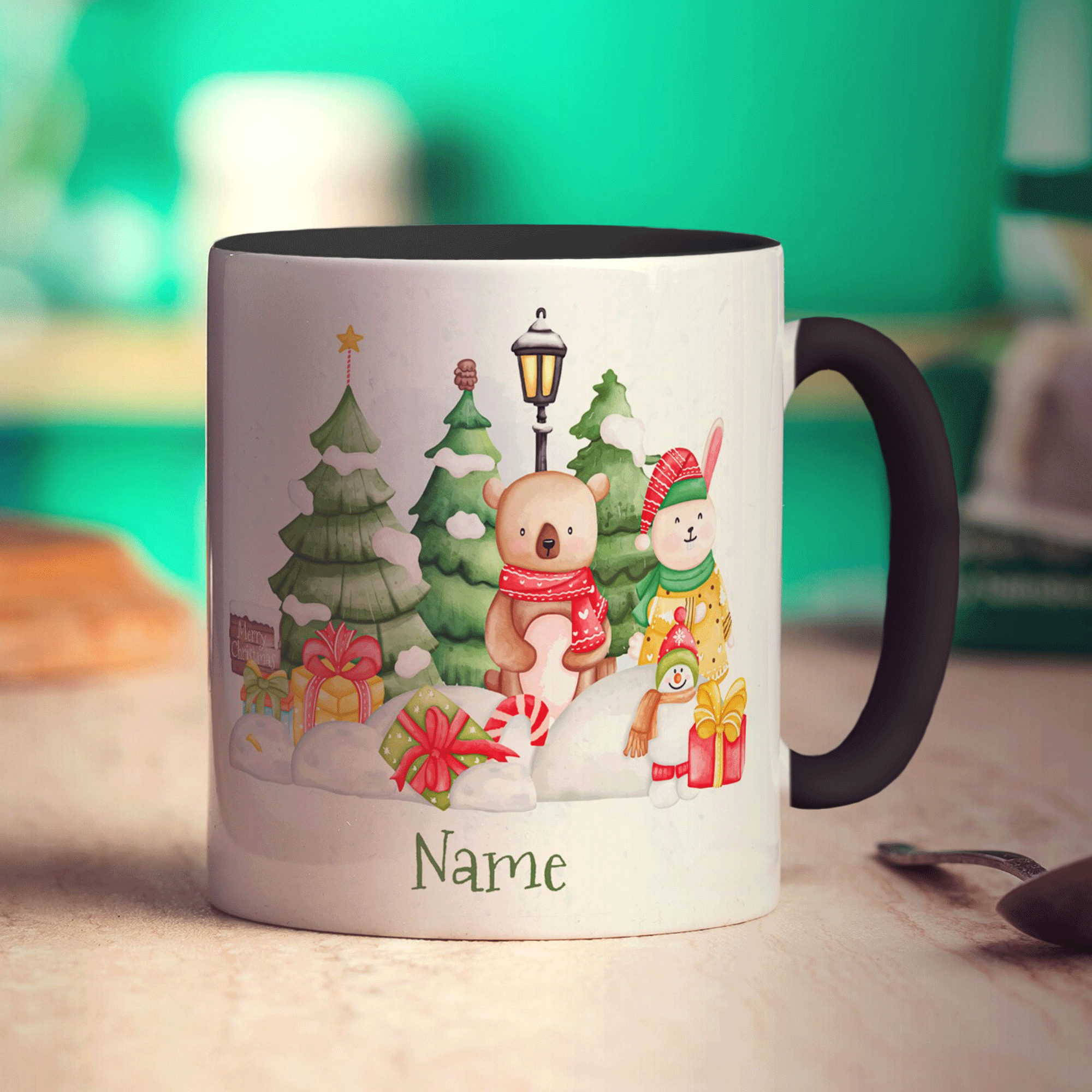 Christmas Scene Mug - Add Any Name