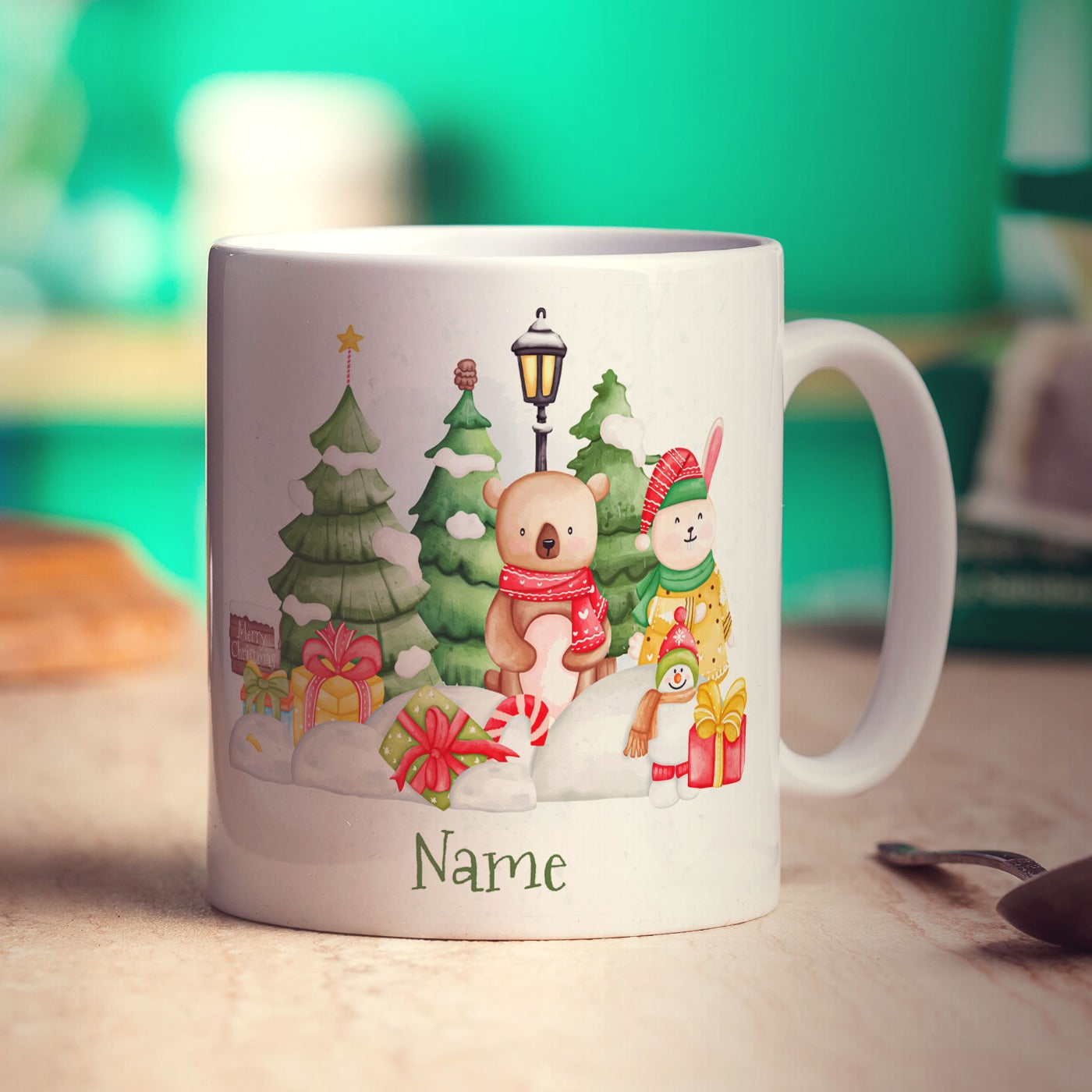 Christmas Scene Mug - Add Any Name