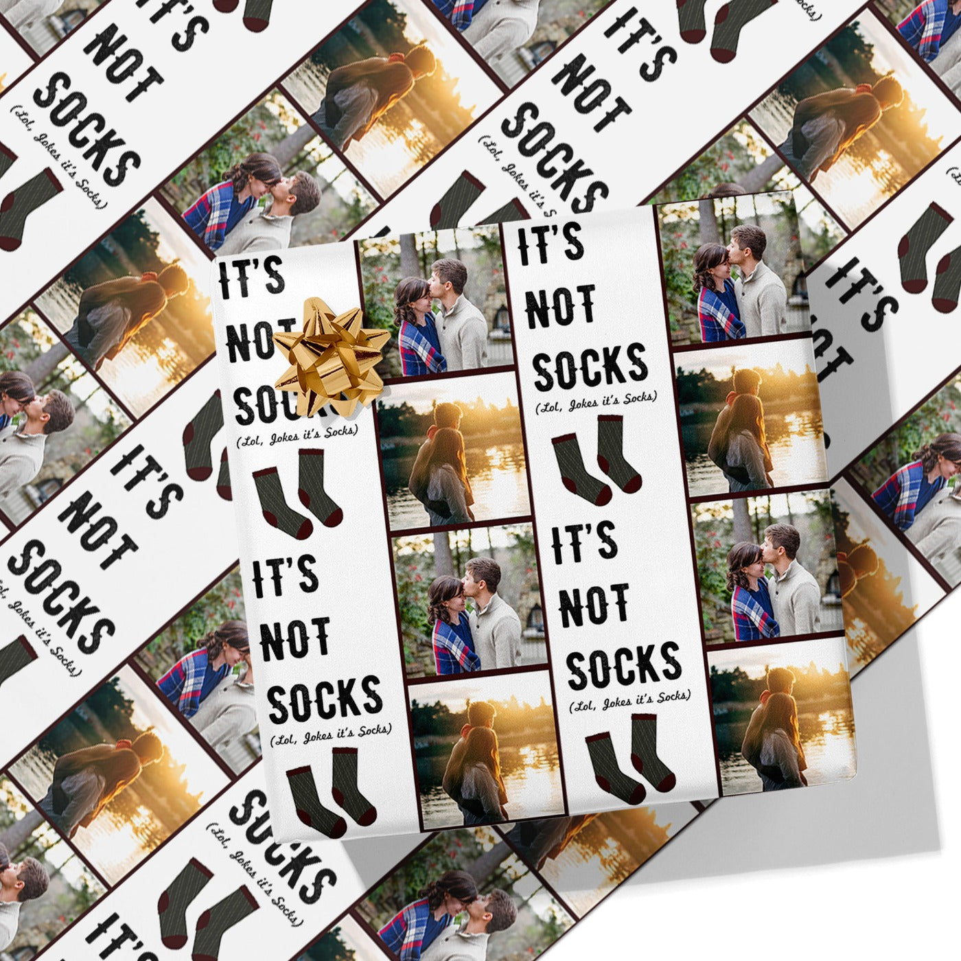 Christmas Socks Photo Wrapping Paper
