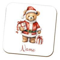 Christmas Teddy Bear Name Coaster