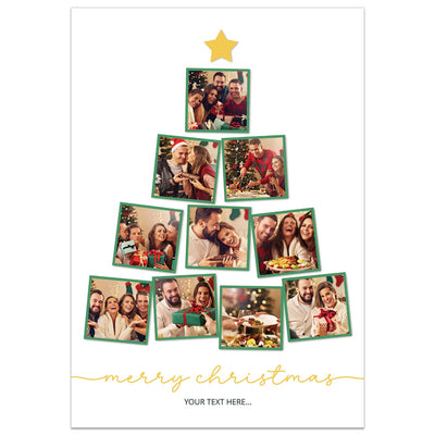 10 Photo Christmas Tree Collage Card