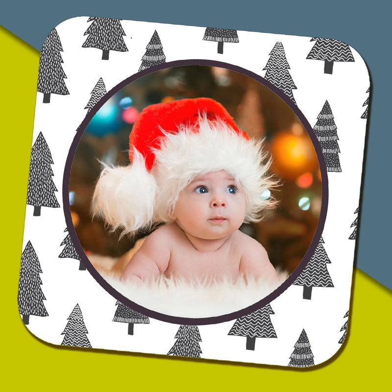 Christmas Tree Pattern Photo Coaster