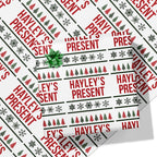 Christmas Tree Pattern Message Wrapping Paper