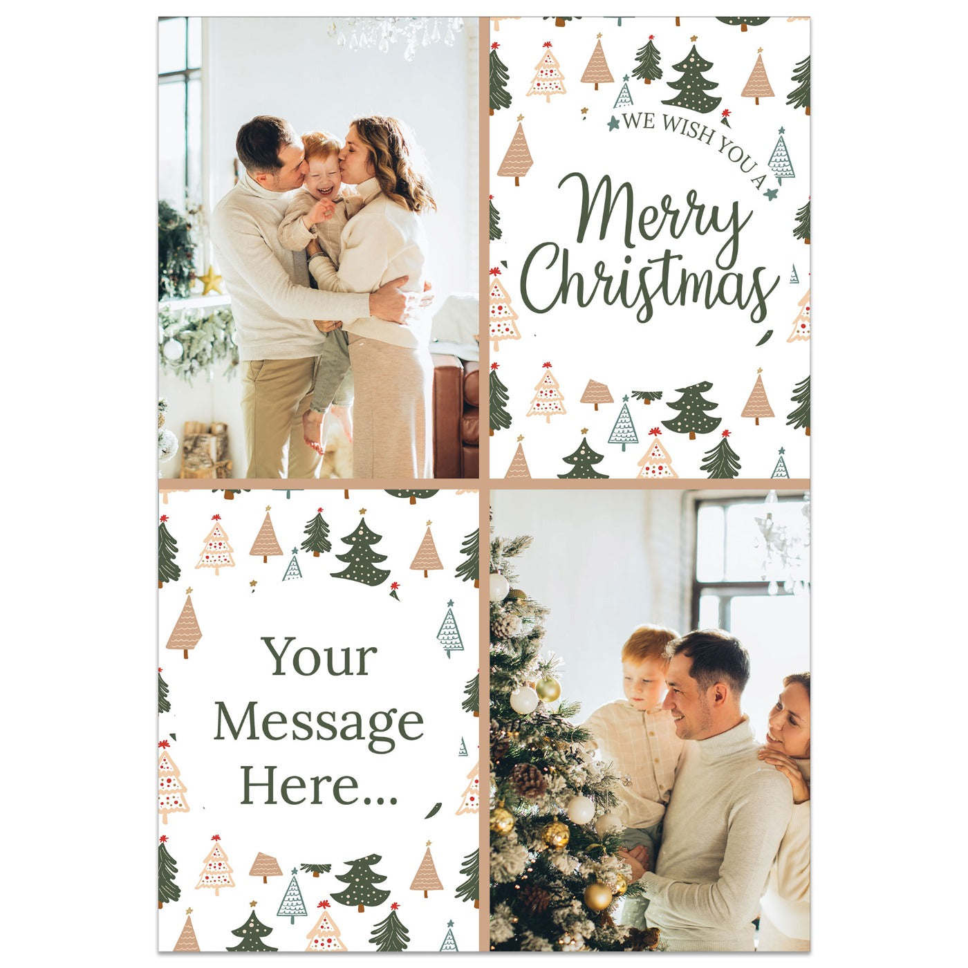 Christmas Trees Photo Grid Message Card