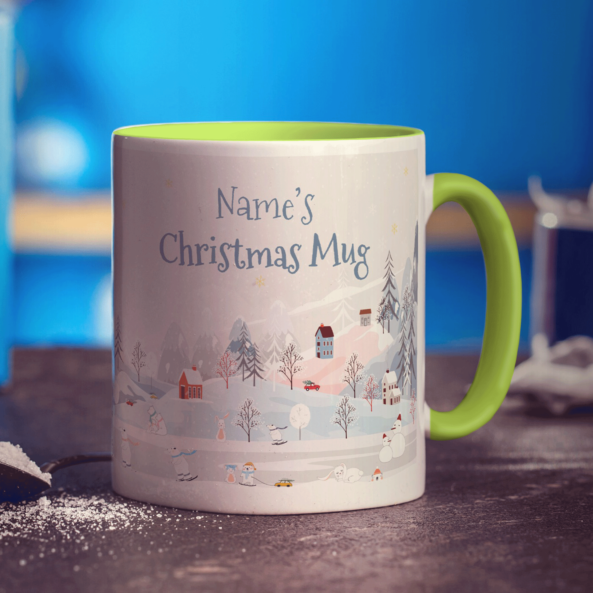 Christmas Village Mug - Add Any Name