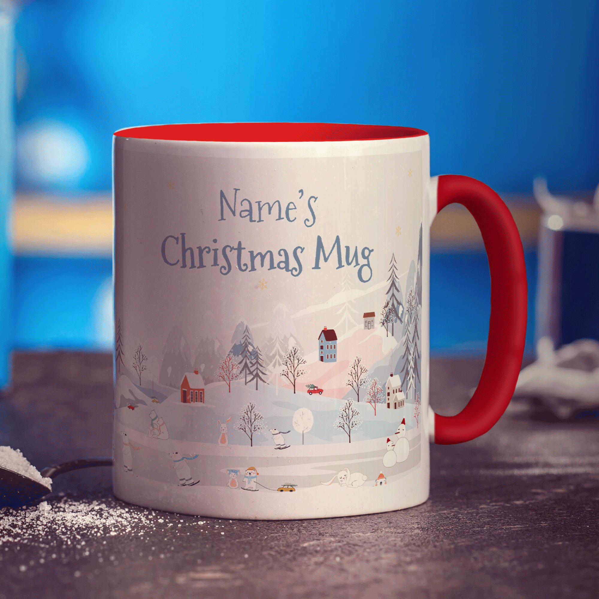 Christmas Village Mug - Add Any Name
