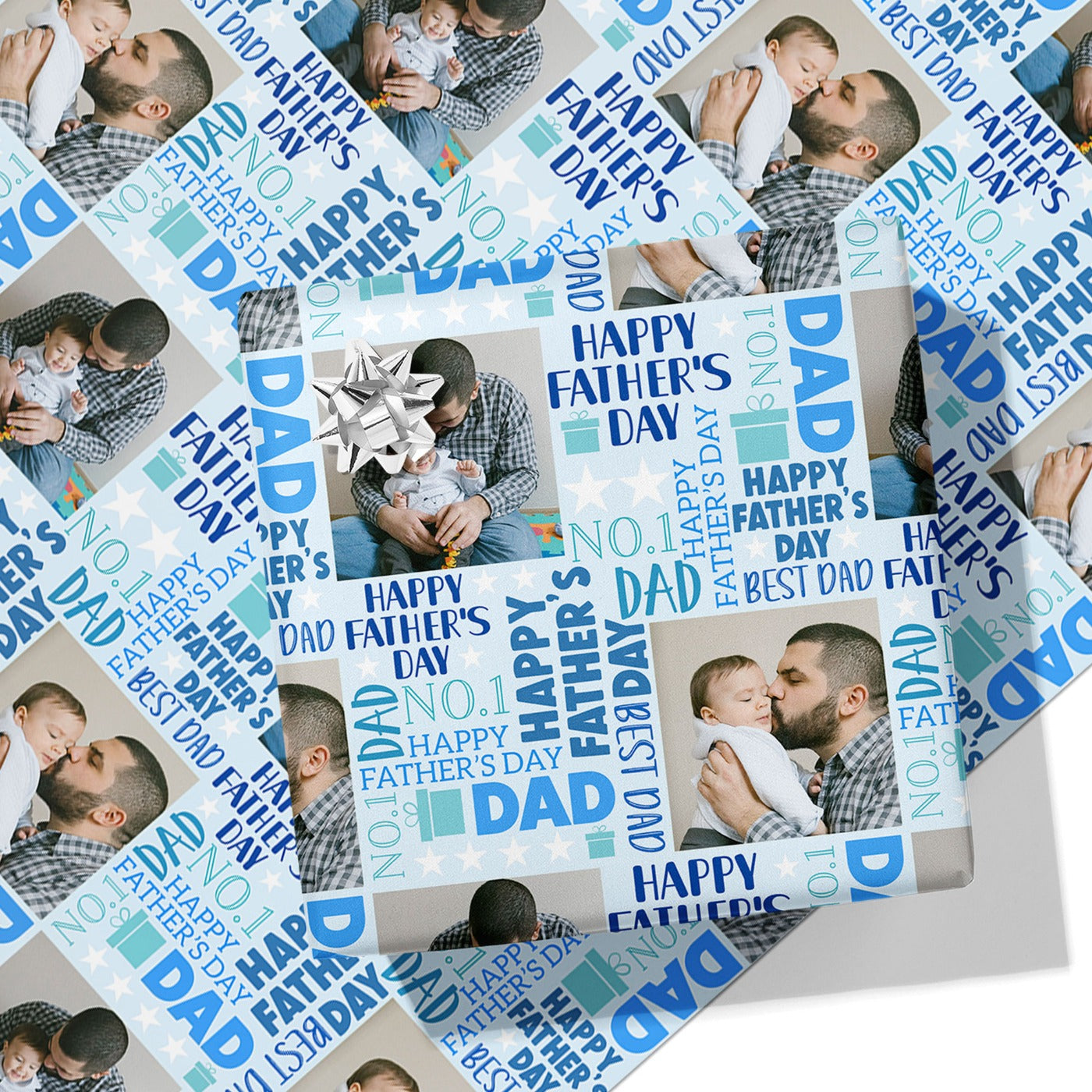 Classic Happy Father's Day Photo Wrapping Paper