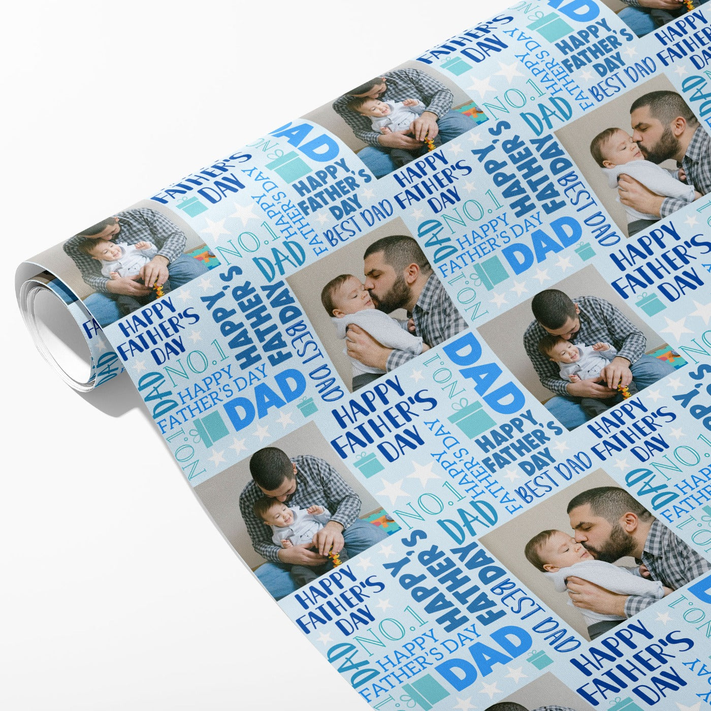 Classic Happy Father's Day Photo Wrapping Paper