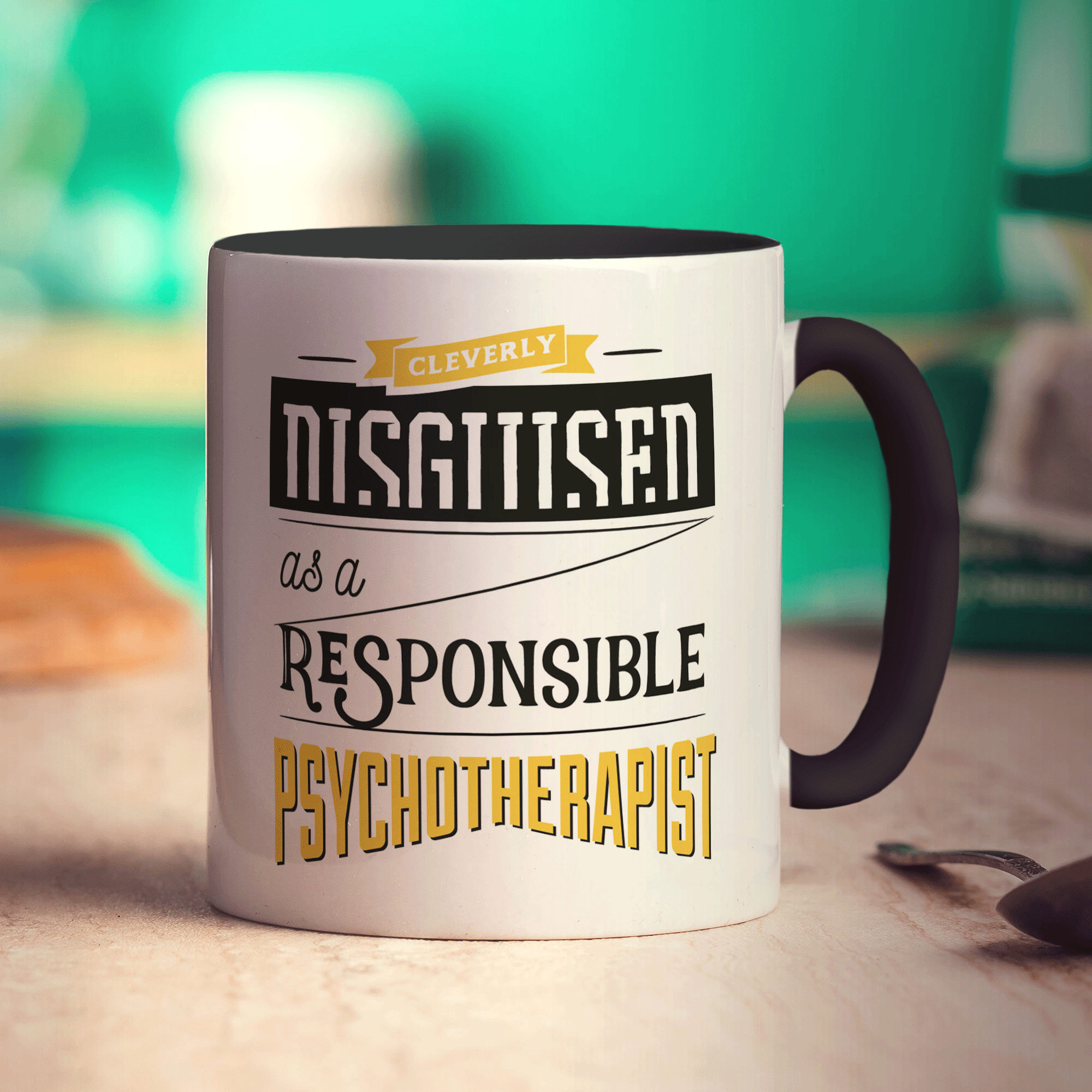 Cleverly Disguised as a Responsible Psychotherapist Mug - Standard 330ml (11oz) / Black