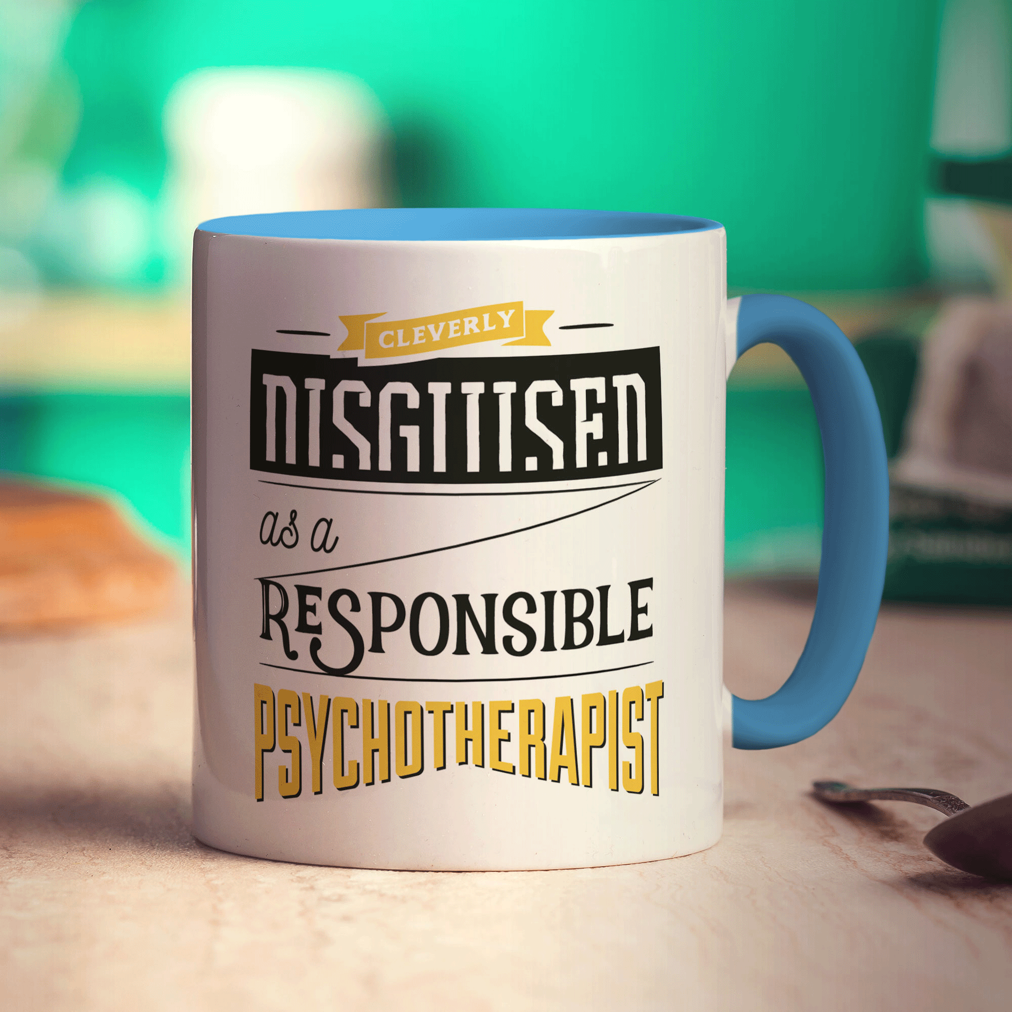 Cleverly Disguised as a Responsible Psychotherapist Mug - Standard 330ml (11oz) / Blue