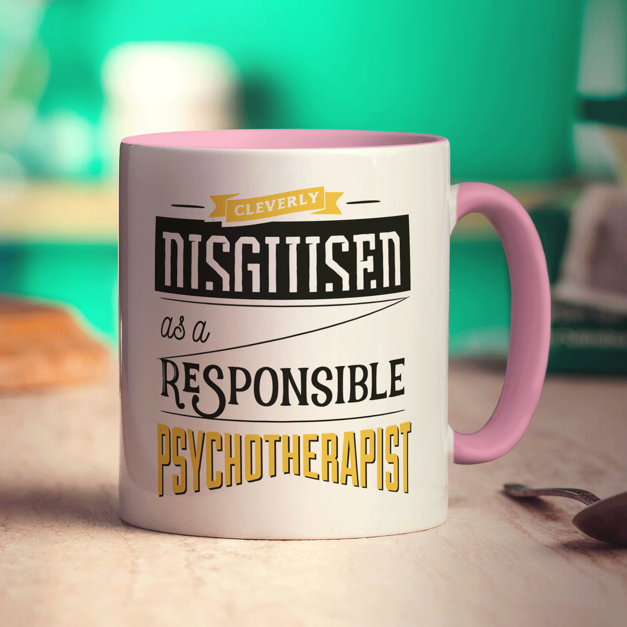 Cleverly Disguised as a Responsible Psychotherapist Mug - Standard 330ml (11oz) / Pink