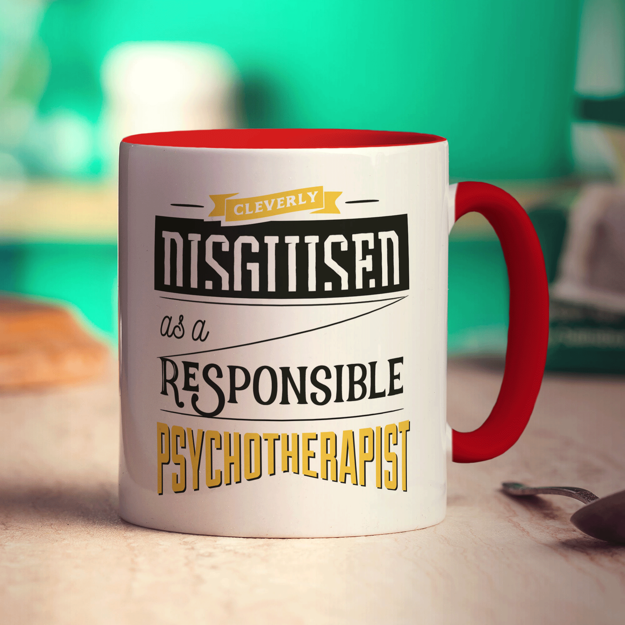 Cleverly Disguised as a Responsible Psychotherapist Mug - Standard 330ml (11oz) / Red