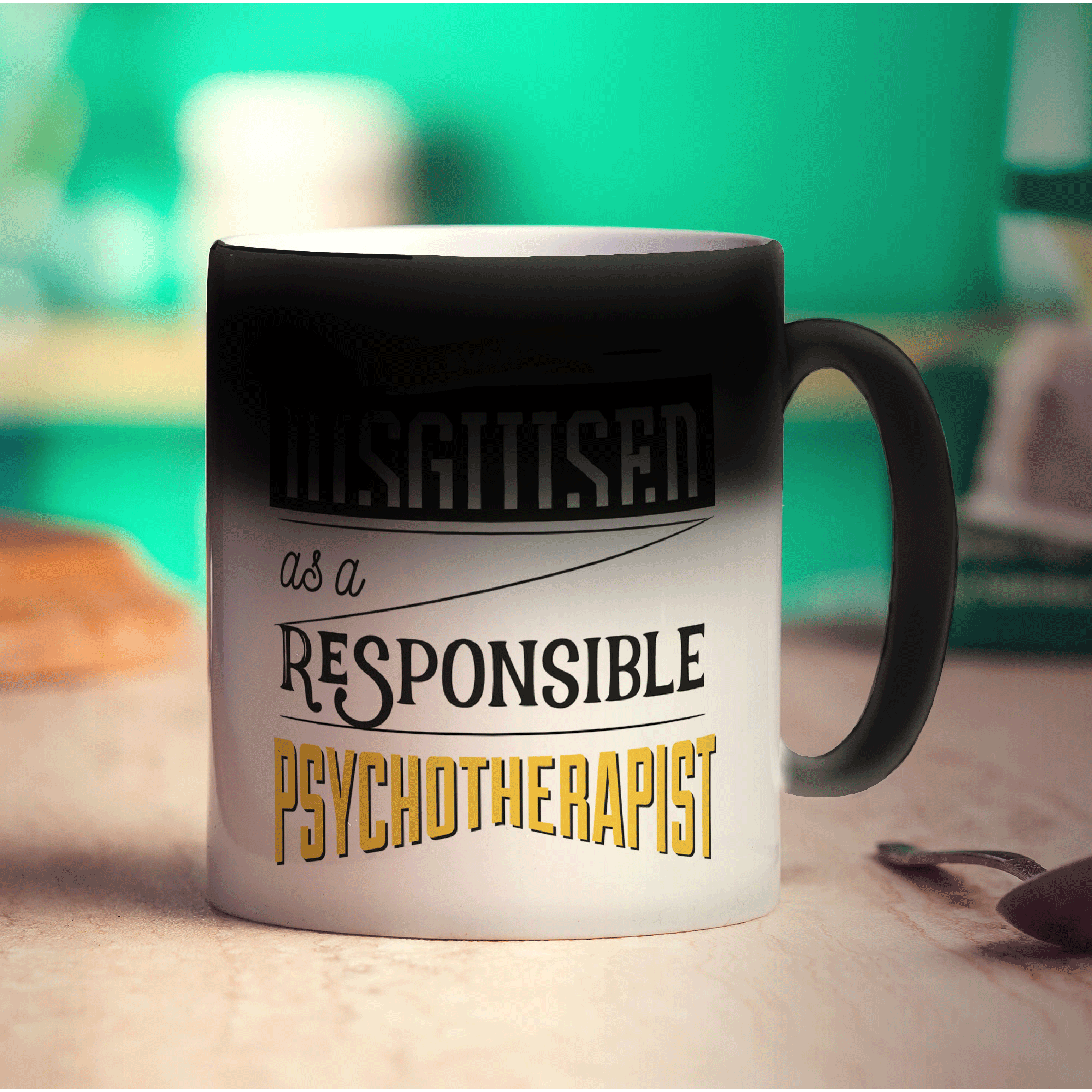 Cleverly Disguised as a Responsible Psychotherapist Mug - Standard 330ml (11oz) / Magic Mug