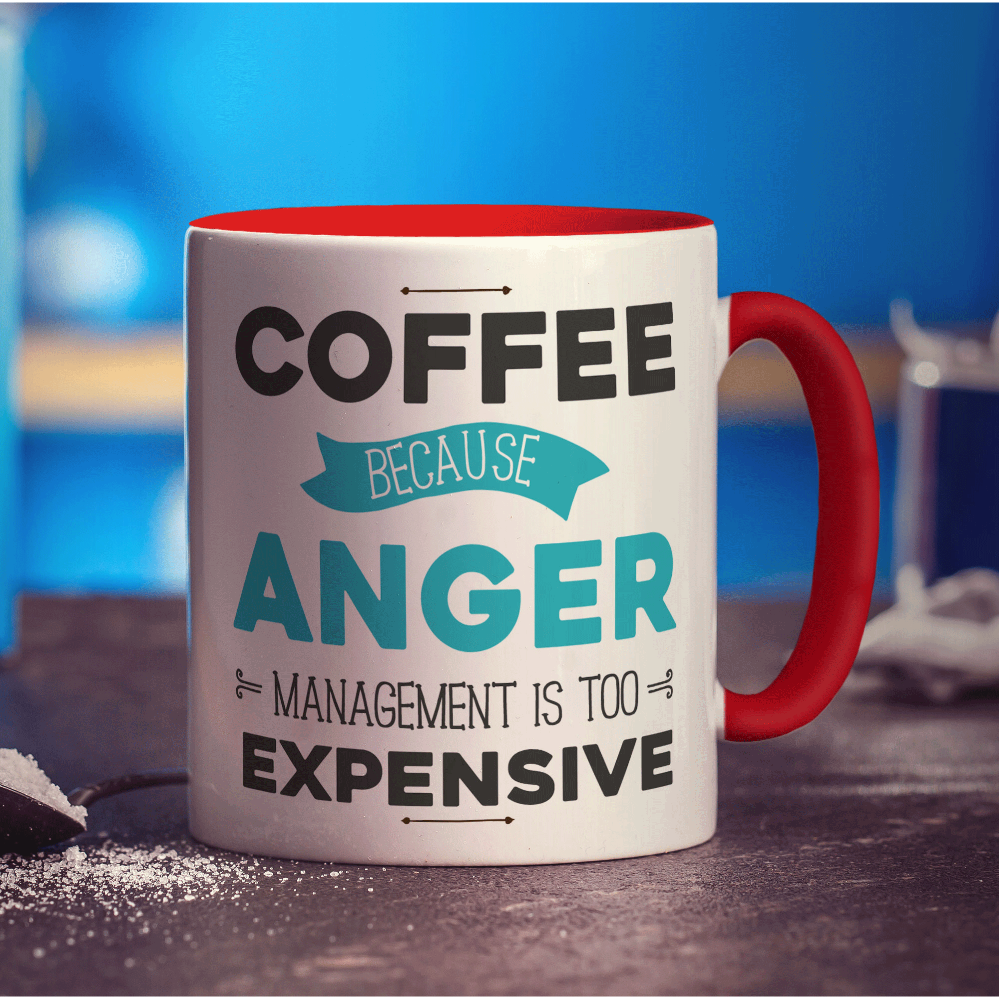 Coffee Because Anger Management is Too Expensive Mug - Standard 330ml (11oz) / Red