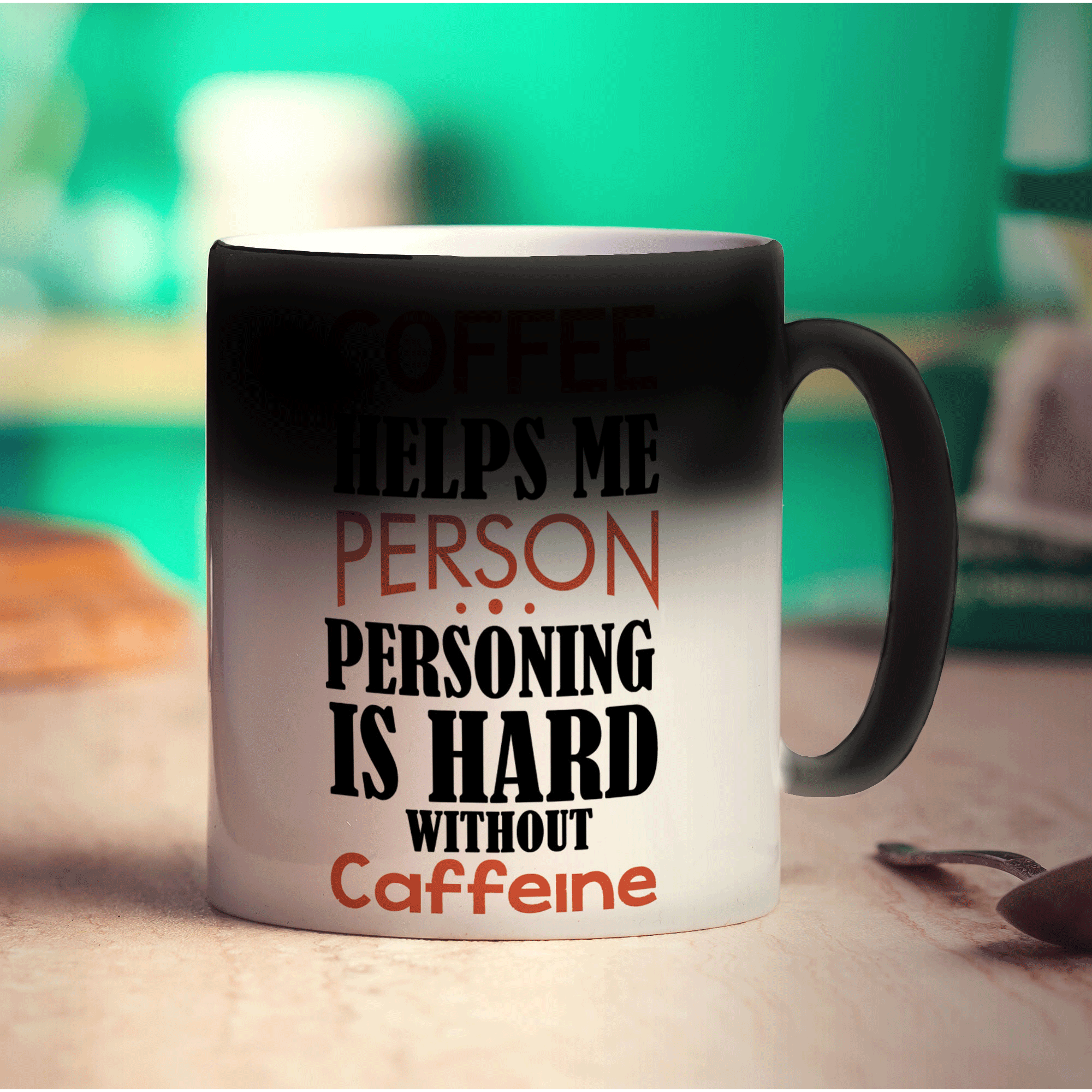 Coffee Helps Me Person. Personing is Hard Without Caffeine Mug - Standard 330ml (11oz) / Magic Mug