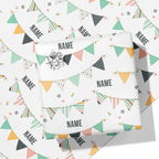 Colourful Bunting Name Wrapping Paper